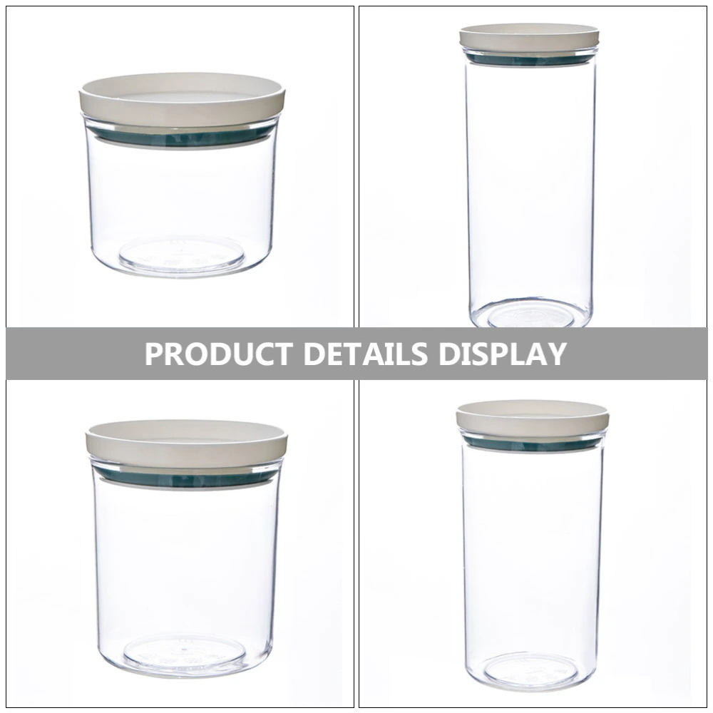 4Pcs Transparent Plastic Storage Boxes Kitchen Sealed Containers with Cover