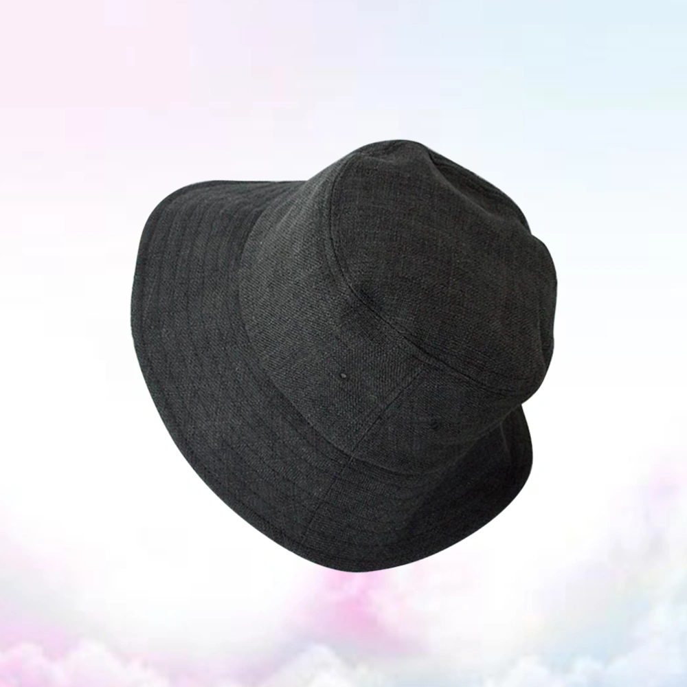 Japanese Style Bucket Hat All-Match Sun Hat for Girl Woman Lady (Black)