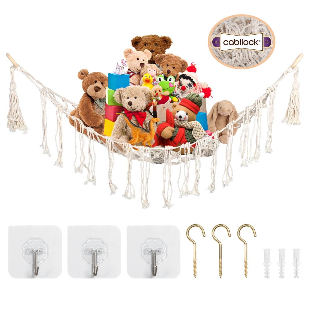 1 Set Cotton Rope Storage Hammock Small Toy Hammock Toys Storage Cotton Rope Net Kids Toy Organizing Hammock