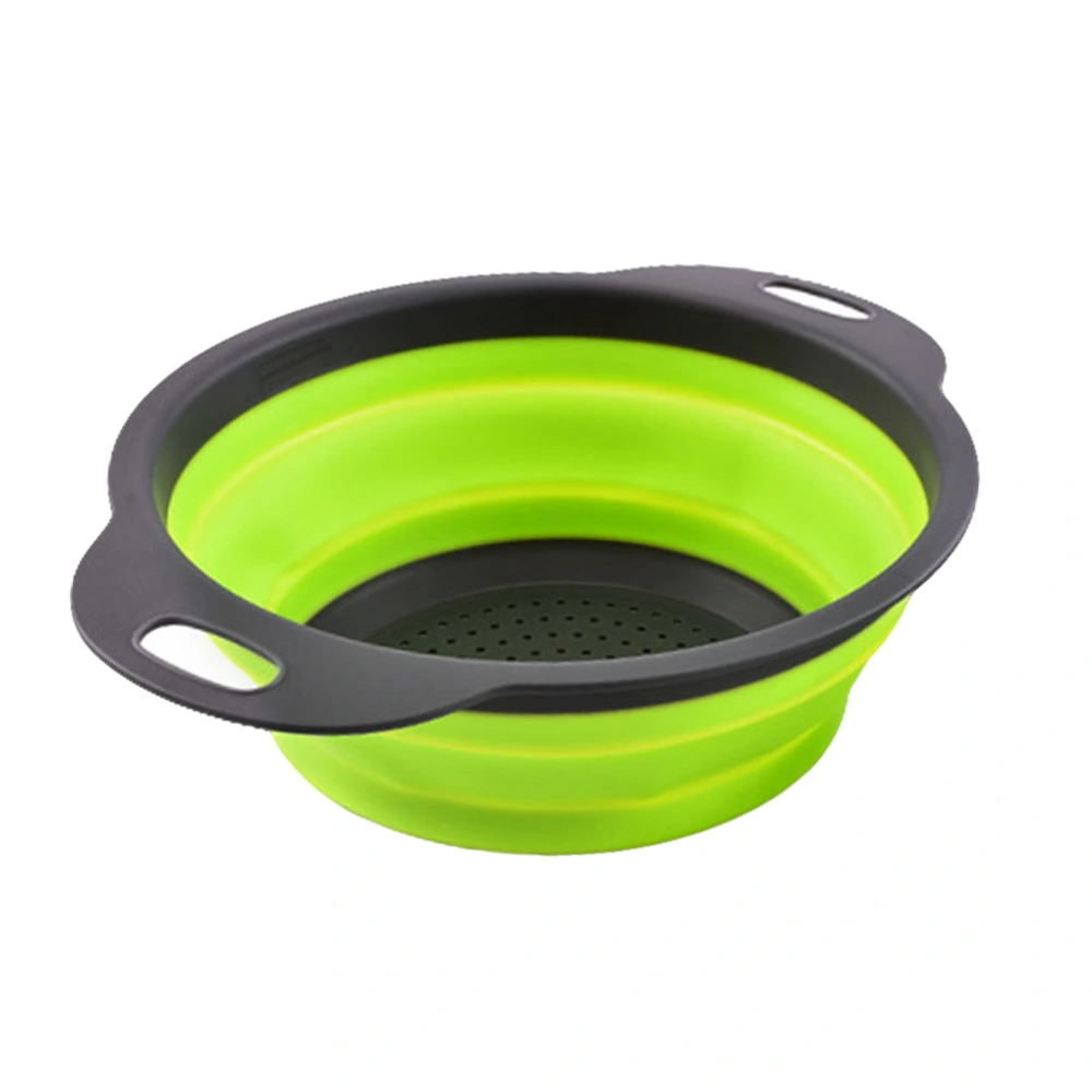 Collapsible Colander Draining Basket Premium Folding Kitchen Vegetable Basket Strainer (Green)