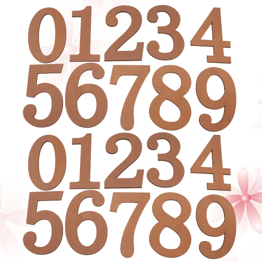 2 Sets Wooden Numbers Mathematics Number Shaped Ornaments Educational Toys for Home (Brown)