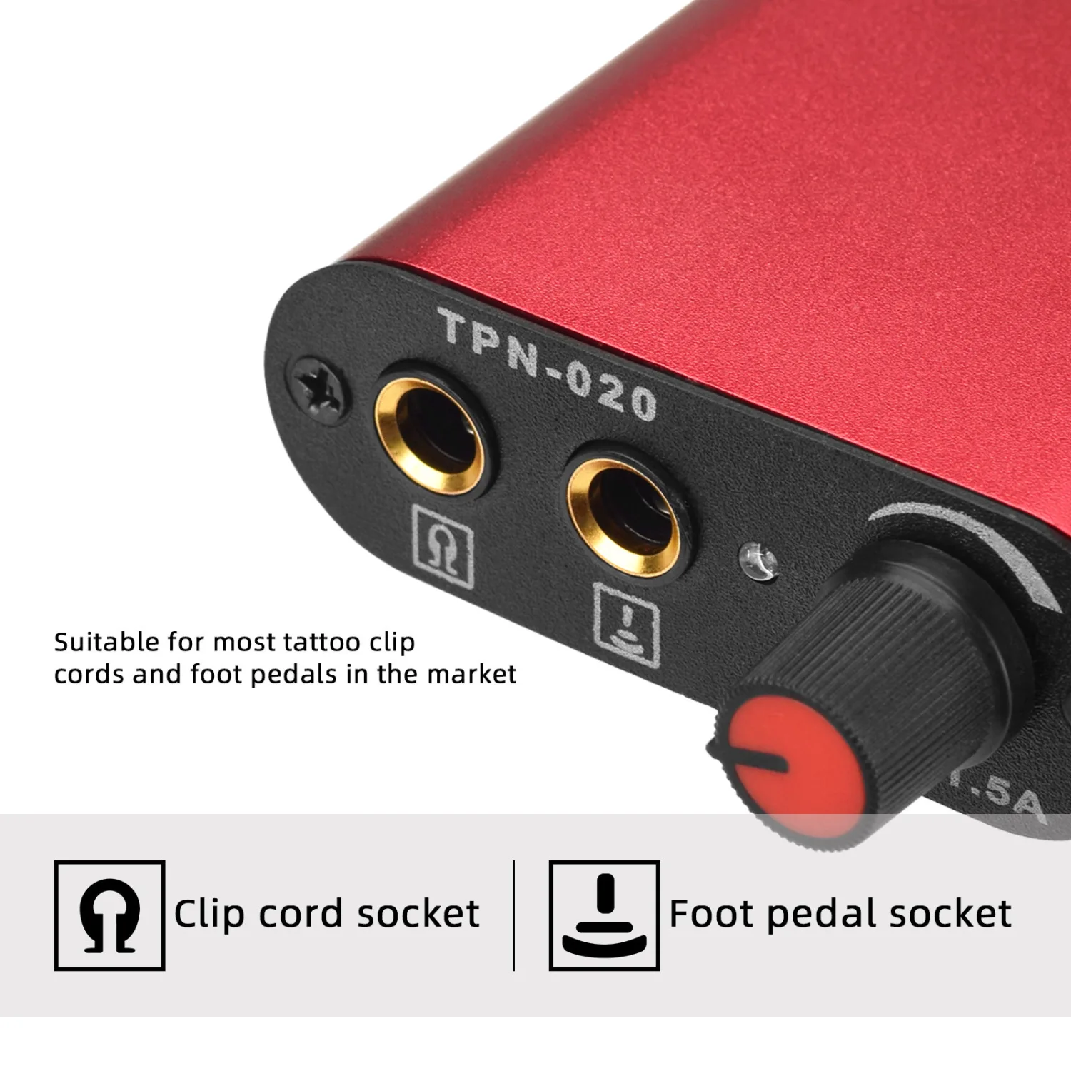 Tattoo Machines Mini Tattoo Power Supply Stainless Steel Tattoo Power Adapter Power Supply (EU Plug)