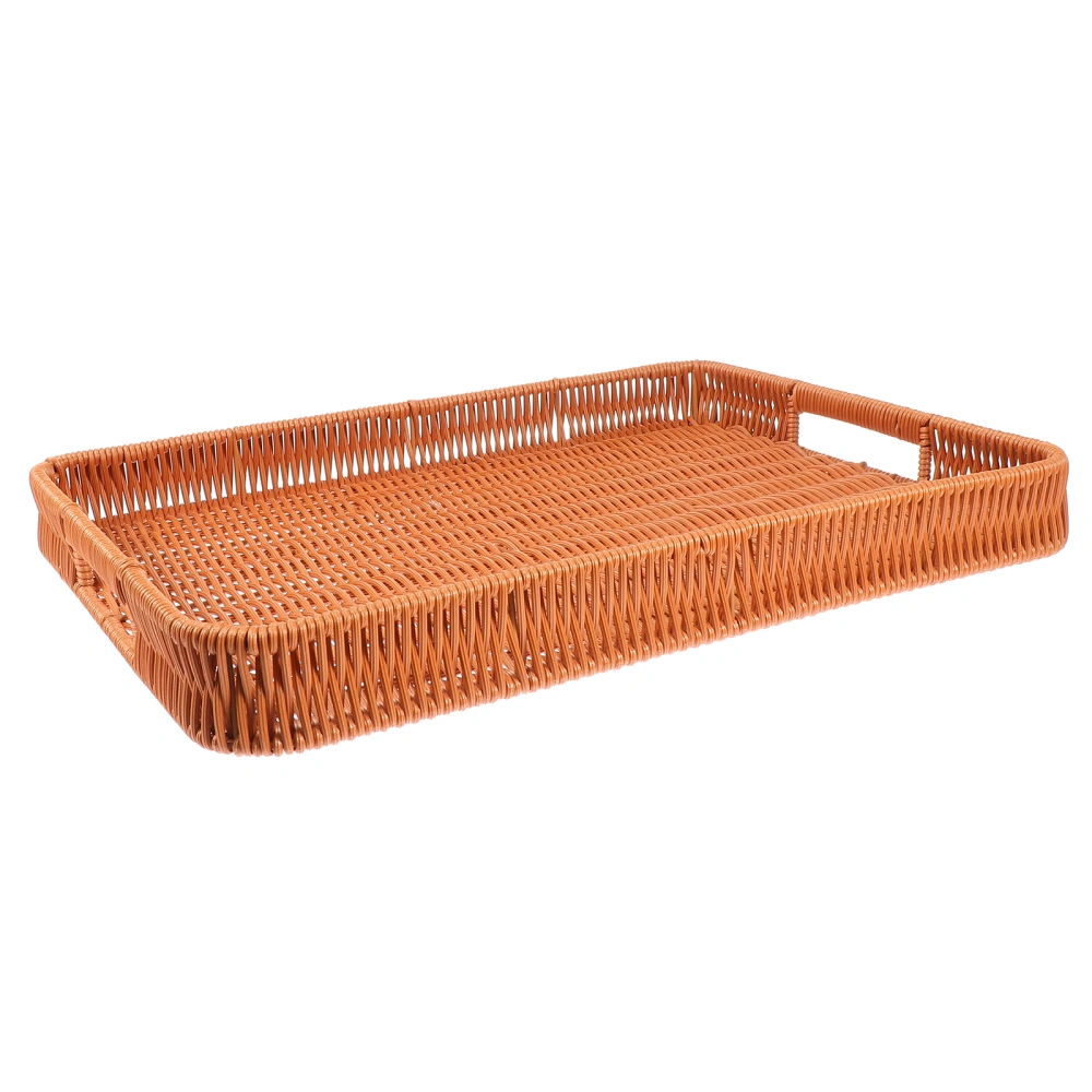 1Pc Creative Tray Storage Basket Hand-woven Fruit Tray Exquisite Storage Plate