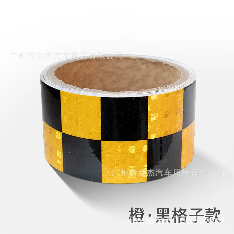 Reflective Sticker Checkered Tape Warning Tape Adhesive Sticker Car High Visibility Sticker