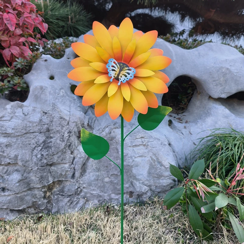 Garden Sunflower Stake Lawn Sunflower Stake Decor Stable Flower Stake for Yard Lawn Outdoor