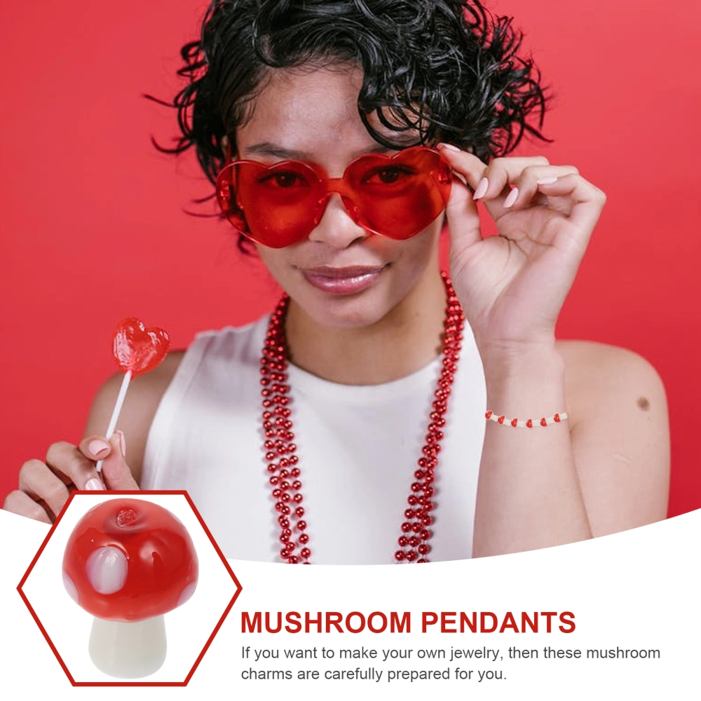 30Pcs Mushroom Charms Coloured Mushroom Pendants DIY Jewelry Accessories