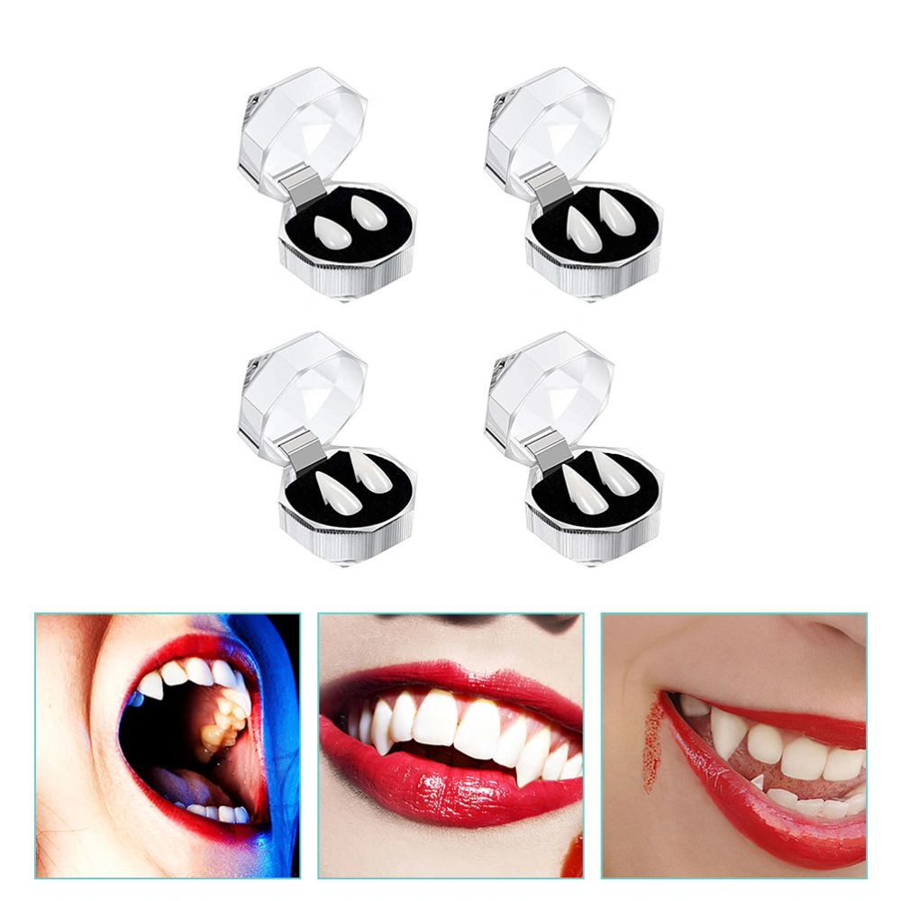 4 Pairs Halloween Fake Teeth Cosplay Fake Teeth Party Favors Vampires Cosplay Props