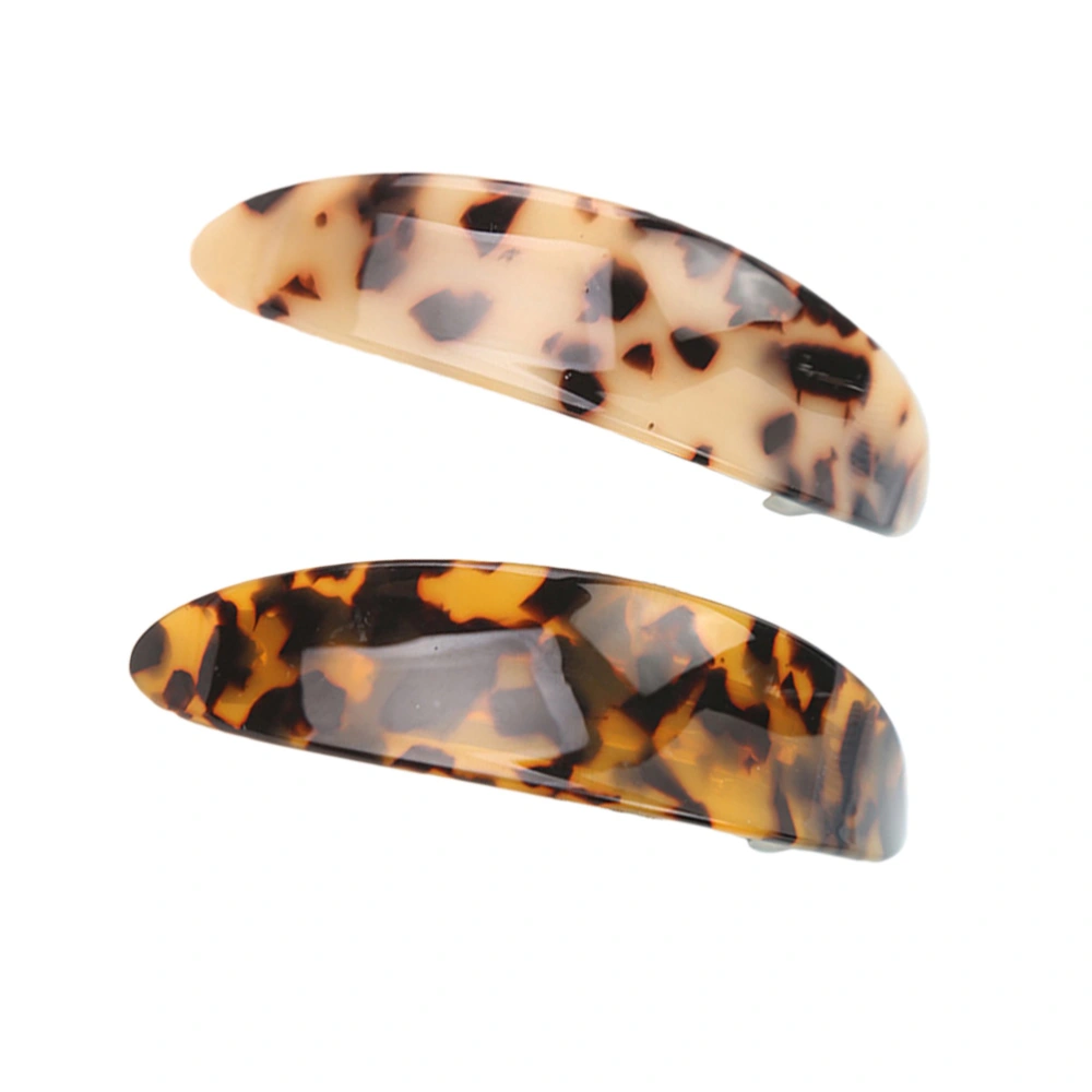 2pcs Wide Leopard Hair Clips Barrettes Spring Hair Bobby for Ladies Women Girls (Dark Hawksbill and Light Hawksbill Each 1pc)