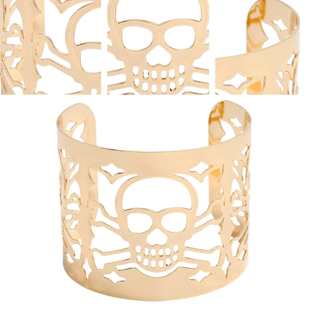 Skull Patterned Opening Bracelet Ghost Head Hollow Halloween Bracelet Ornament