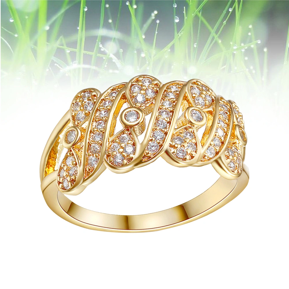 Fashion Rings Bowknot Zircon Ring Classic Ring Jewelry Accessories for Women Girls (7#)