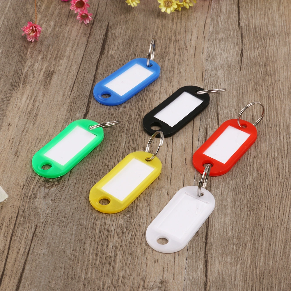 FOXNOVO 30pcs Multi-color Plastic Key Fobs Luggage ID Tags Labels with Key Rings (Random Color)