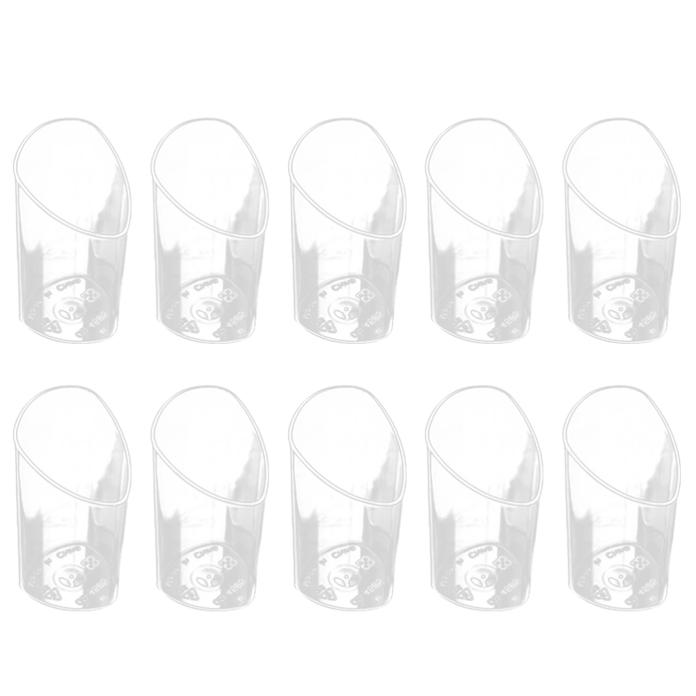 20pcs Mini Dessert Cups Elegant Clear Slanted Appetizer Cups for Party (White)