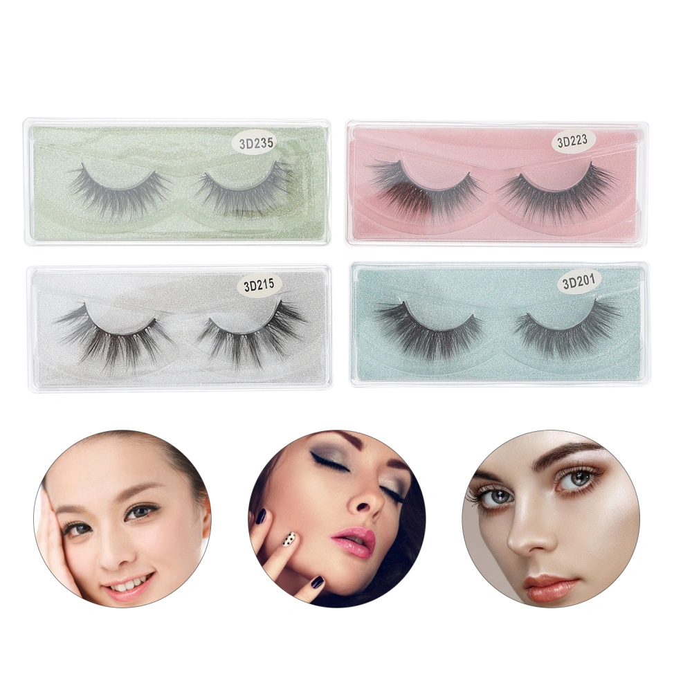 12 Pairs of False Eyelashes Artificial Marten Hair Lashes Long Eyelashes