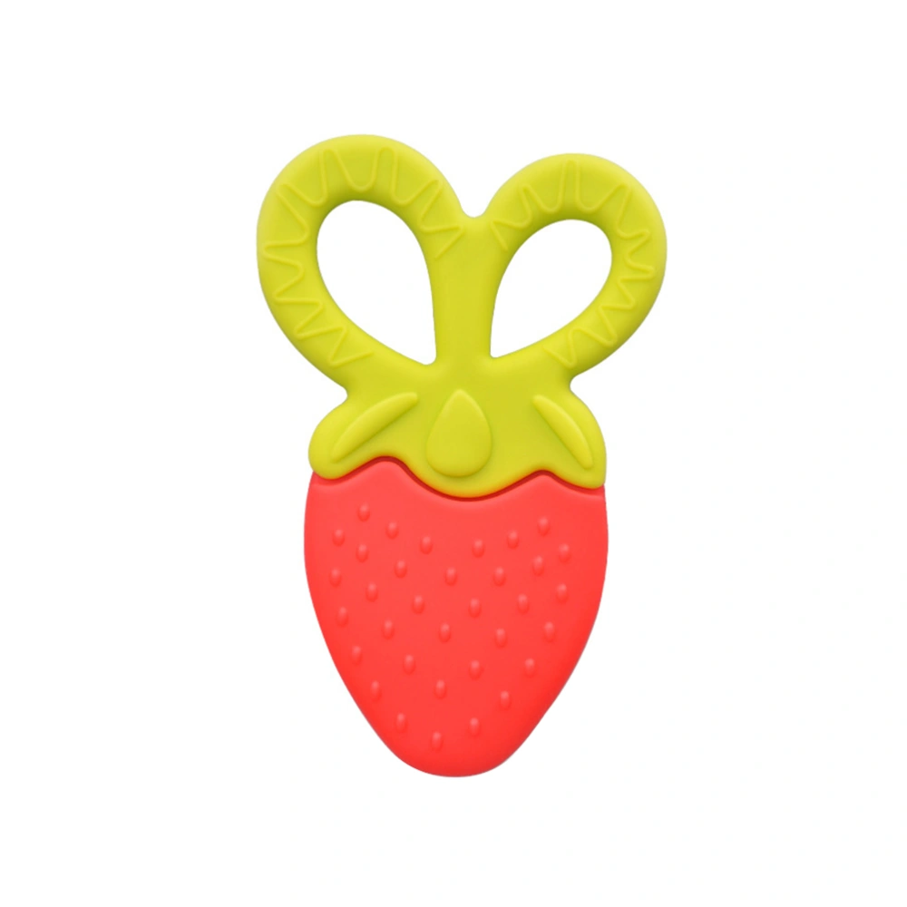 Baby Teether Silicone Teething Toys for Babies Strawberry Shaped (Red)