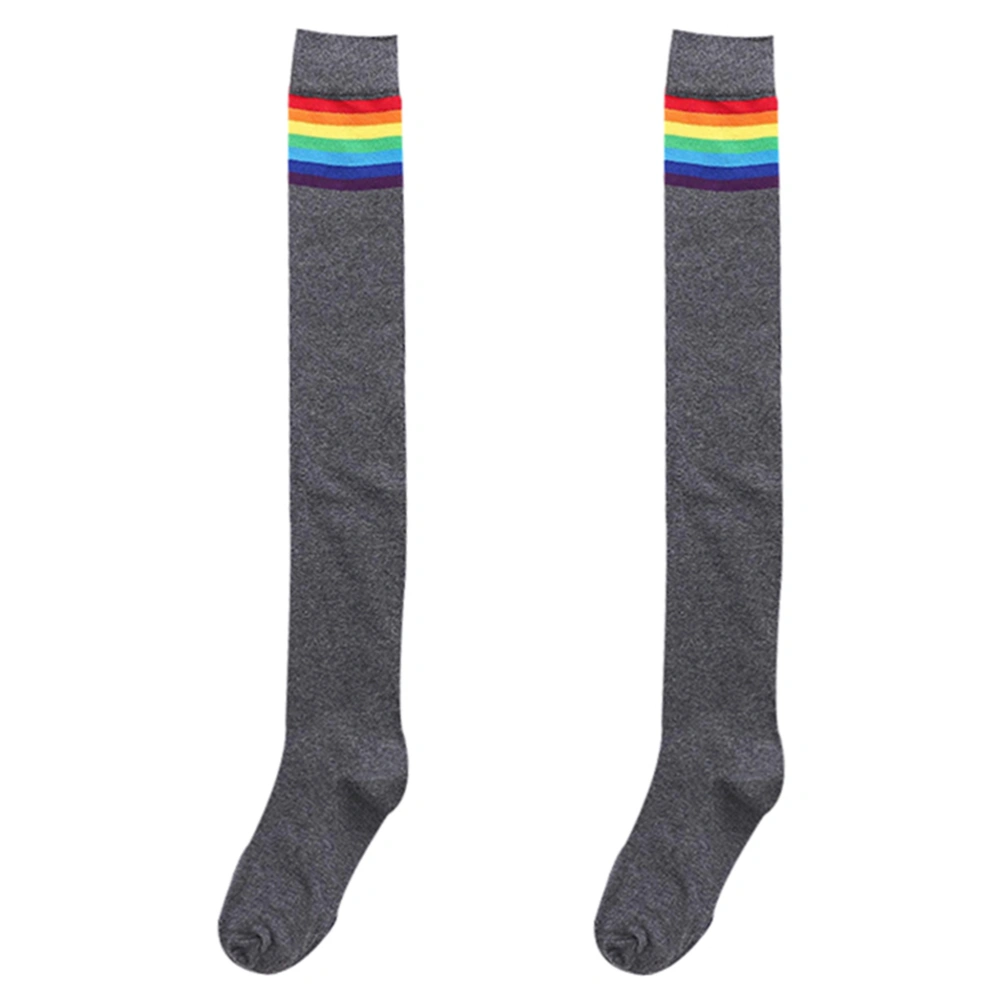 1 Pair Women Socks Long Socks Striped Warm Socks Winter Stockings Leg Warmers