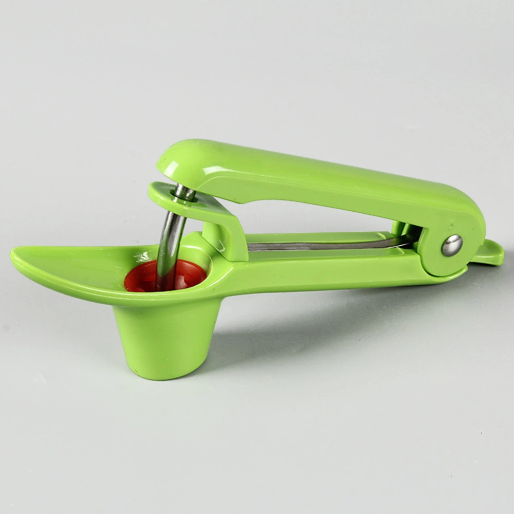 Stainless Steel ABS Cherry Pitters Olives Go Nuclear Device Easy Squeeze Grip Fruit Vegetable Tool (Green)