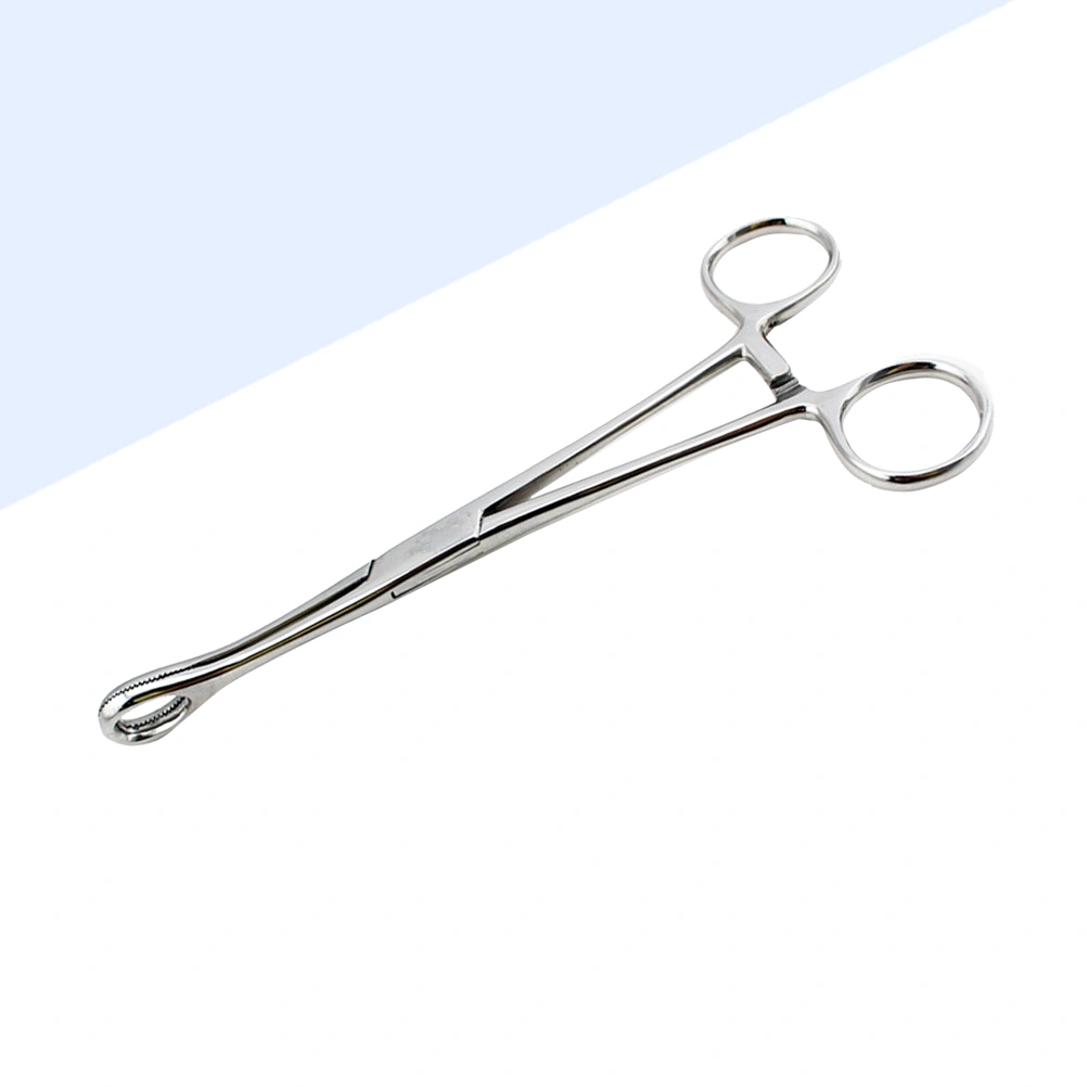 Closed Round Self-Locking Sponge Forceps Body Piercing Tool Tattooing Tool (Silver)