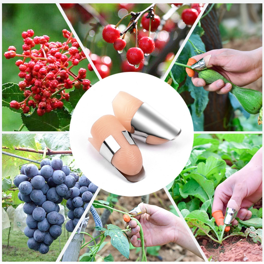 2 Sets Thumb Cutters Accessories Pepper Vegetable Pickers Finger Protector Fruit Picking Supplies for Home Outdoor Farmer