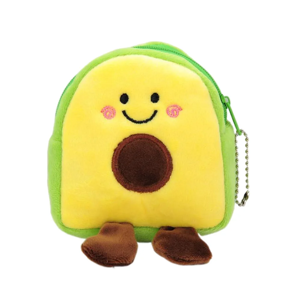2Pcs Lovely Avocados Change Wallet Cloth Coin Purses Mini Lipstick Holder