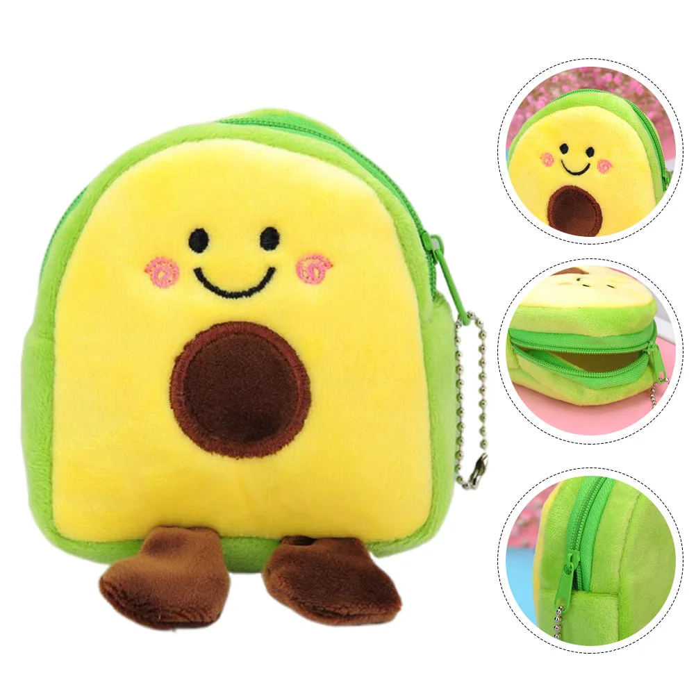 2Pcs Lovely Avocados Change Wallet Cloth Coin Purses Mini Lipstick Holder