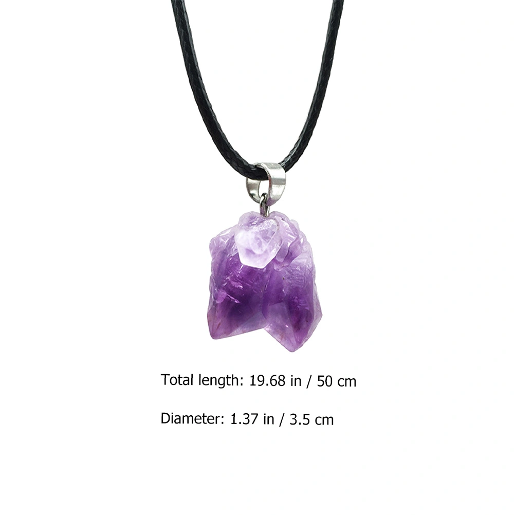 1pc Natural Amethyst Craft Pendant Necklace Exquisite Amethyst Necklace Pendant