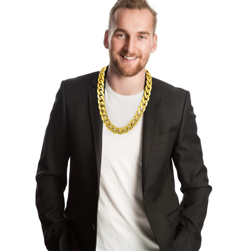 4pcs Golden Punk Chains Decorative Male Jewelry Unique Hip-hop Style Jewelry