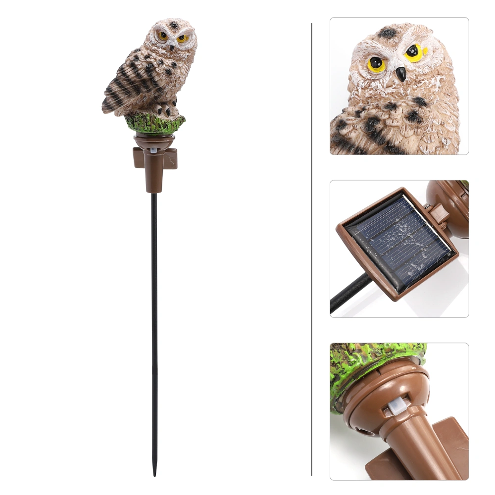 1pc Creative Owl Design Landscape Light Outdoor Yard Solar Light Garden Stake Light