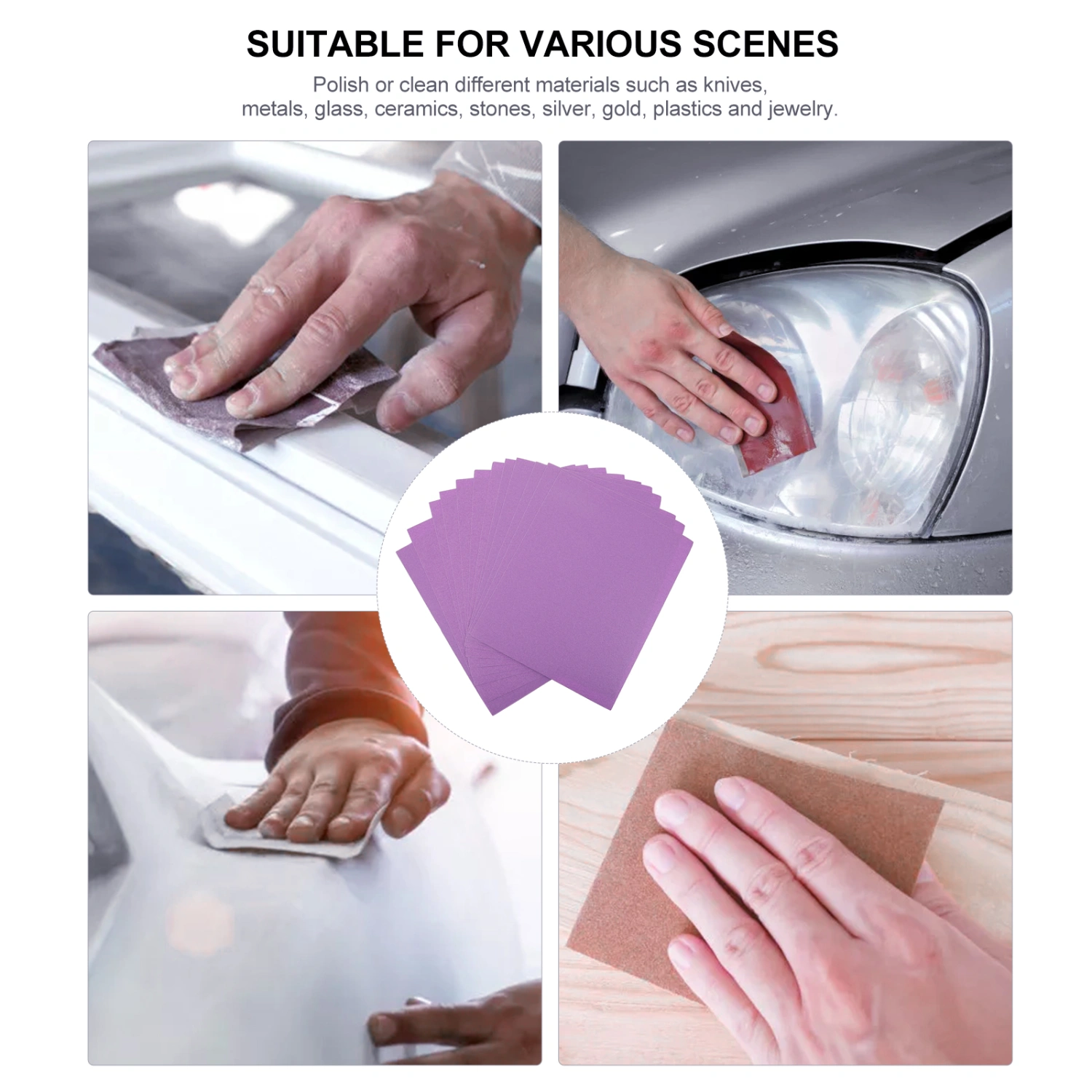 12pcs Metal Polishing Paper Durable Grinding Paper Grinding Paper Supplies (120 Grit)
