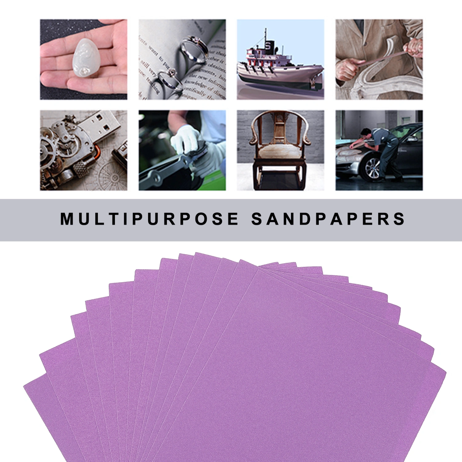 12pcs Metal Polishing Paper Durable Grinding Paper Grinding Paper Supplies (120 Grit)