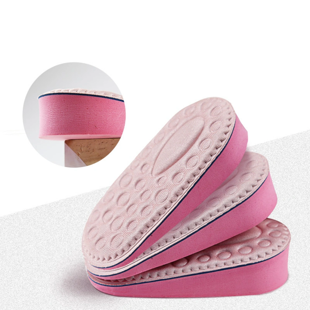 3 Pairs of Height Increase Insoles Heel Half Shoe Lift Shoes Pads Heightening Insoles (Pink)