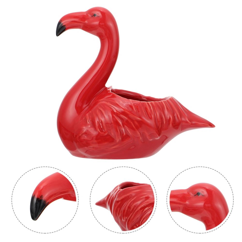 1pc Creative Flamingo Ceramic Flowerpot Flamingo Planter Flamingo Flower Pot