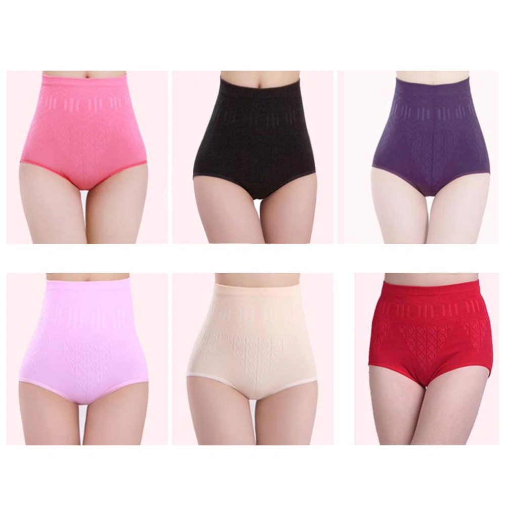 Women High Waisted Briefs Hip Abdomen Shapewear Underwear Tummy Control Trim Panties (Purple)