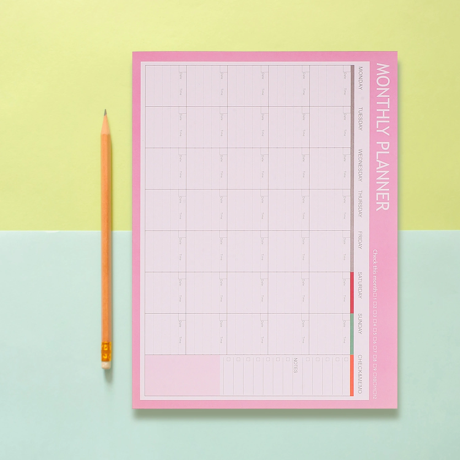 2pcs Weekly Notepad Planner Monthly Paper Planning Notepad Schedule Checklist