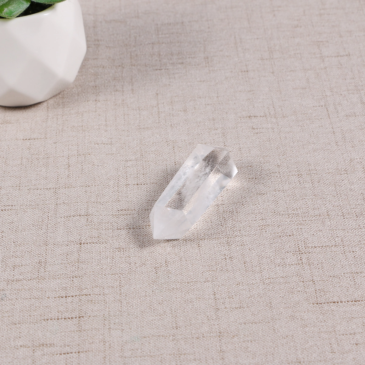 Natural Clear Fluorite Quartz Crystal Wand Healing Hexagonal Point Treatment Stone