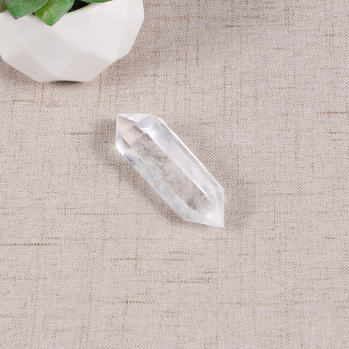 Natural Clear Fluorite Quartz Crystal Wand Healing Hexagonal Point Treatment Stone
