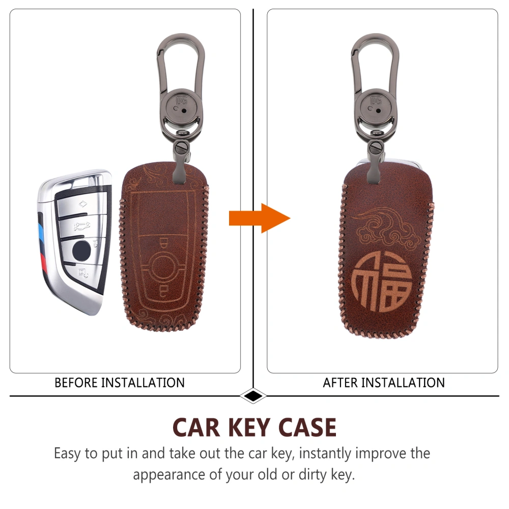 1 Set Car Key Chain Keys Protective Cover Practical Car Key Ring Protector