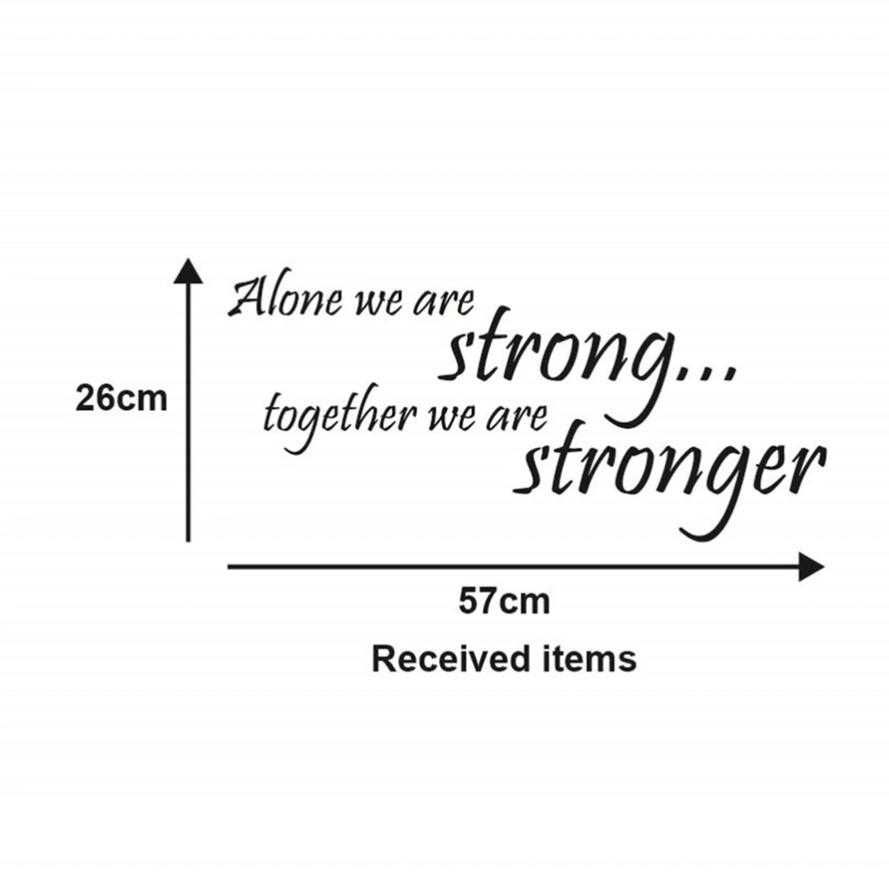 Alone We are Strong Together Stronger Family Love Home Vinyl Wall Decal Lettering Decoration Quote Decor Saying Sticker Art