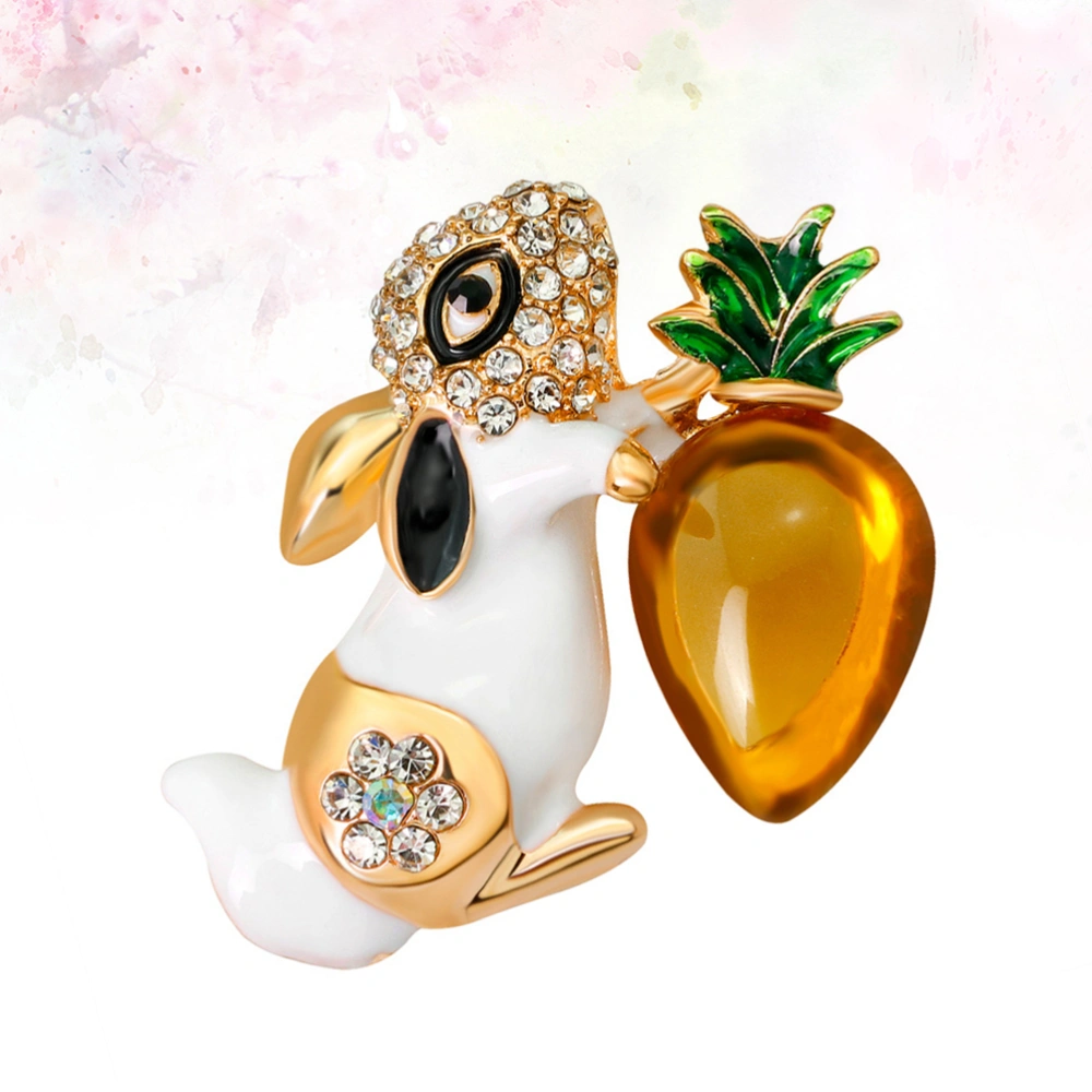 Crystal Brooch Fashion Rabbit Brooch Creative Brooch Bag Alloy Clip Jewelry (AG198-A）