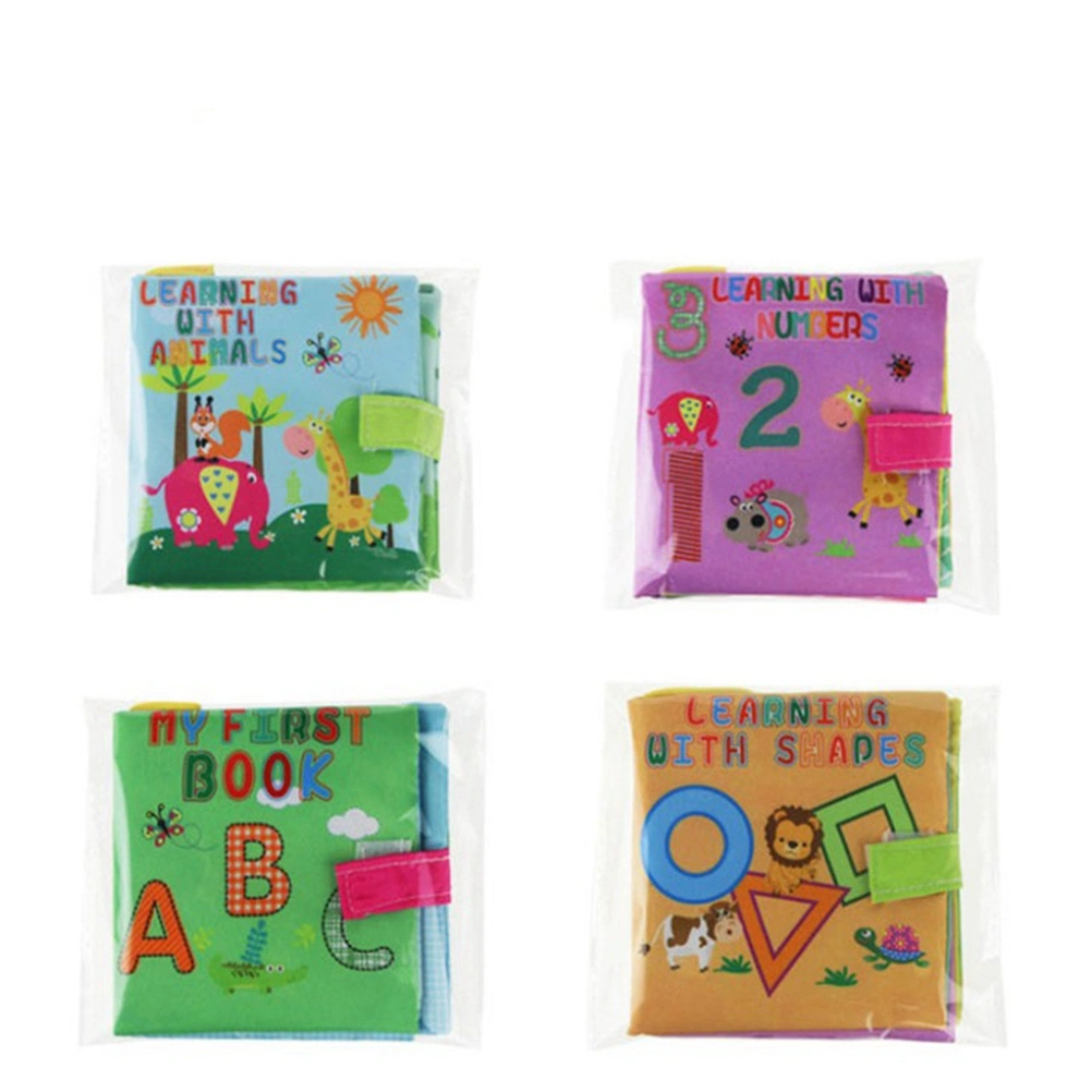 4pcs Baby's Washable Cloth Book Baby Cloth Book Set Kids Early Learning Educational Book Toys
