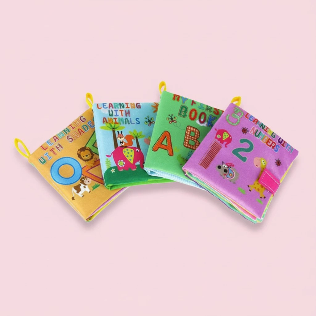 4pcs Baby's Washable Cloth Book Baby Cloth Book Set Kids Early Learning Educational Book Toys