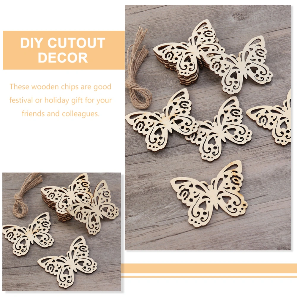 20pcs Unfinished Wooden Butterfly Shaped Cutouts DIY Crafts Wooden Cutouts