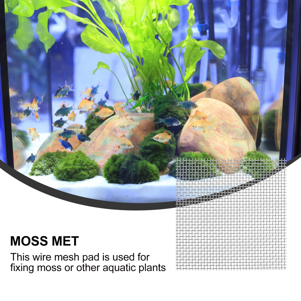 8pcs Aquarium Stainless Steel Wire Mesh Pads Aquatic Moss Plants Water Grass Mesh Fish Tank Supplies