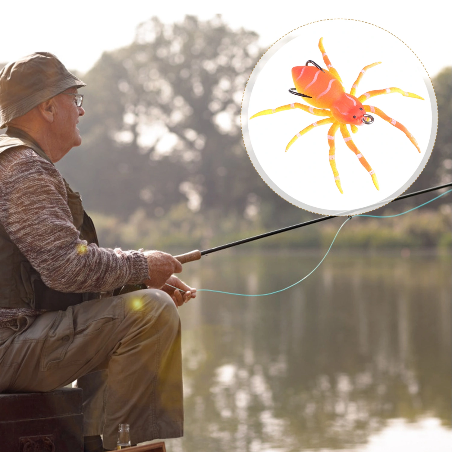 Spider Simulation Bait Plastic Fishing Lure Realistic Spider Swimming Lure
