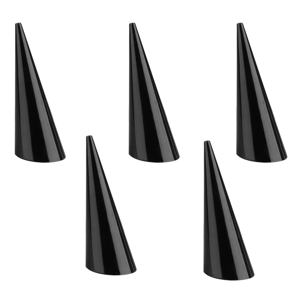 5pcs Jewelry Ring Display Holder Cone-shaped Hollow Acrylic Jewelry Stand(Black)