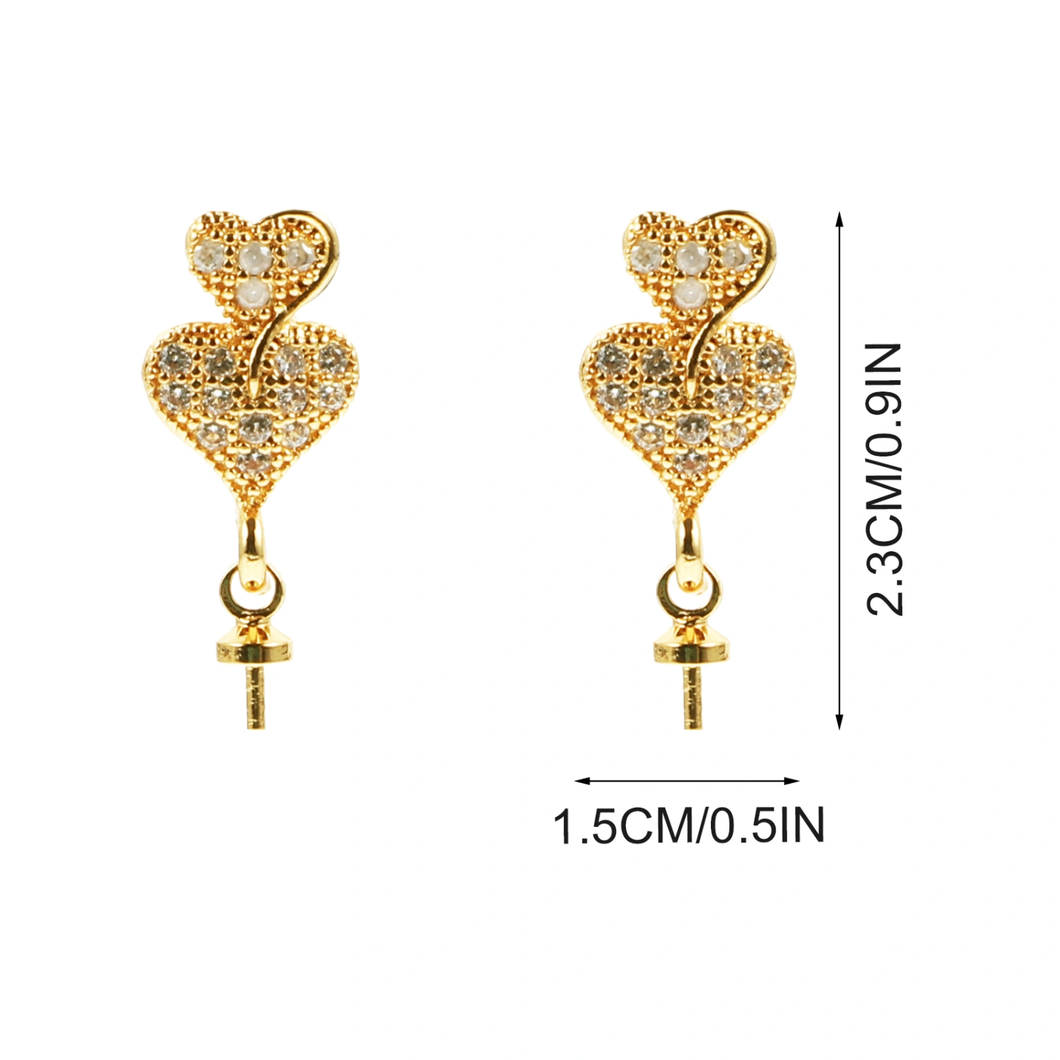 4 Pcs Pearl-crystal Ear Studs Copper Earrings Elegant Ear Studs Ear Jewelries