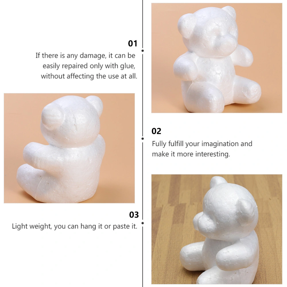 6 Pcs 1 Bag Creative DIY Crafts Interesting Bear Shape Modelings (White)