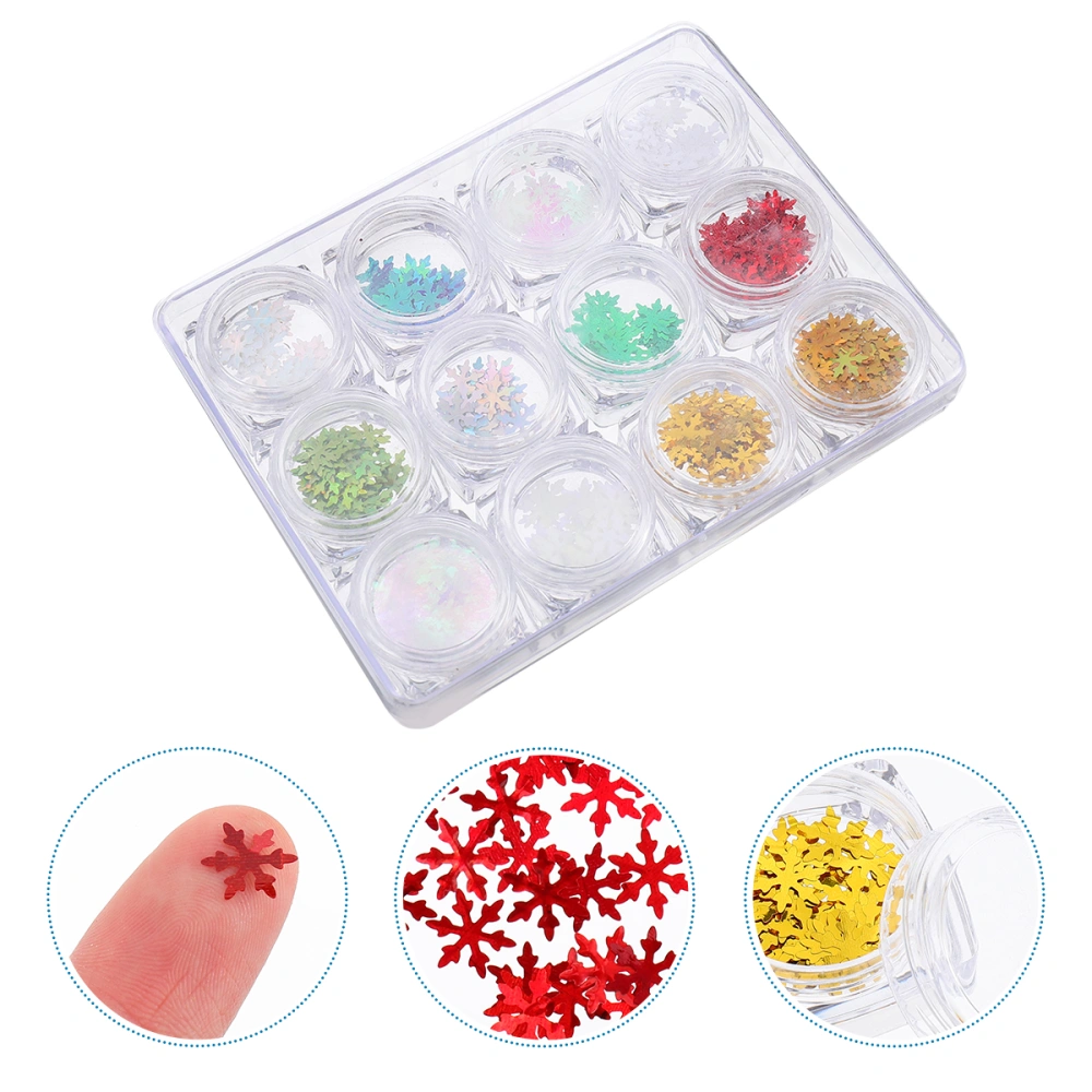 1 Box Manicure Sequin Colored Snowflake Sequins Glitter Nails Art Stickers