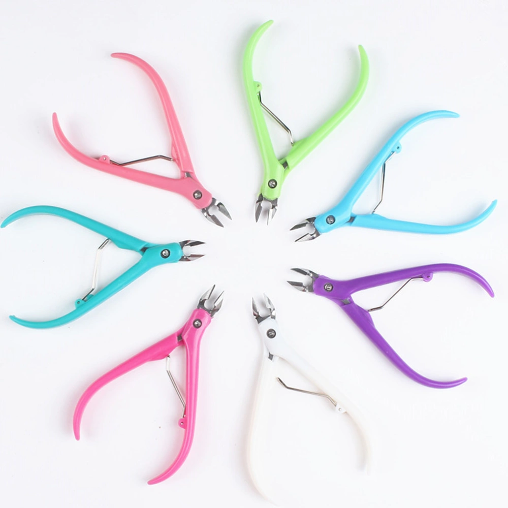 3pcs Cuticle Cutter with Plastic Handle Nail and Toenail Nipper Dead Skin Remover for Manicure(Random Color)