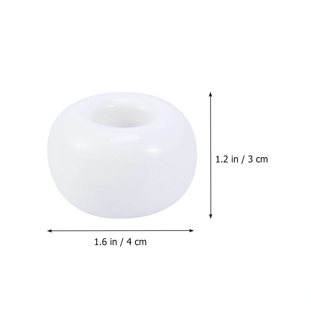 3 pcs Ceramics Toothbrush Base Round Toothbrush Base Creative Round Bathroom Ceramics Toothbrush Base (White)