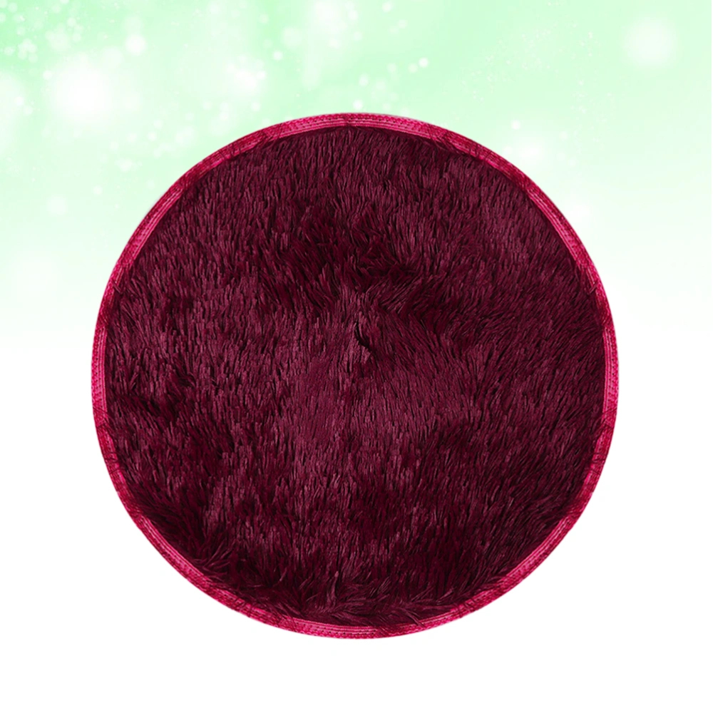 60 x 60cm Pets Plush Cushion Adorable Round Warm Cushion Fashion Circle Pets Mat( Claret)